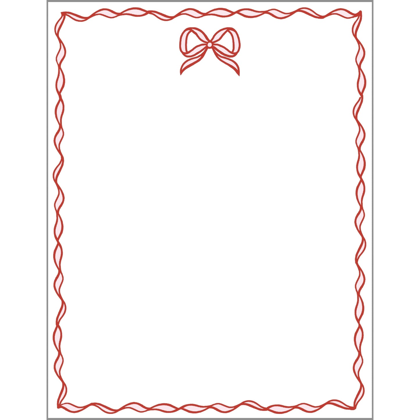Red and Pink Bow Notepad