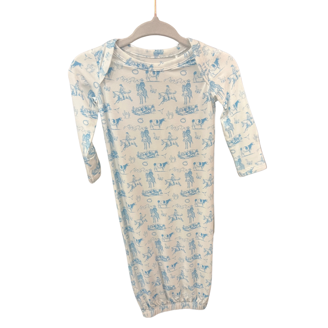Blue Western Toile Gown NB