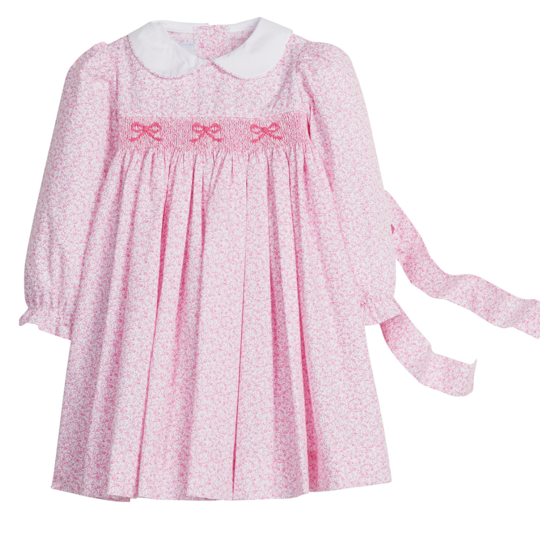 pink long sleeve dress with peter pan collar Pink Vinnings Natalie Dress – Blueberi Pearl