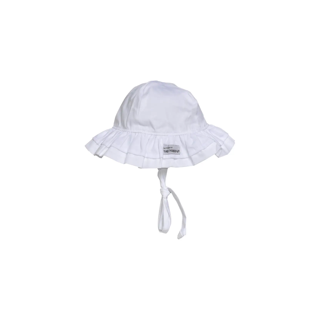 White ruffle sun hat Blueberi Pearl