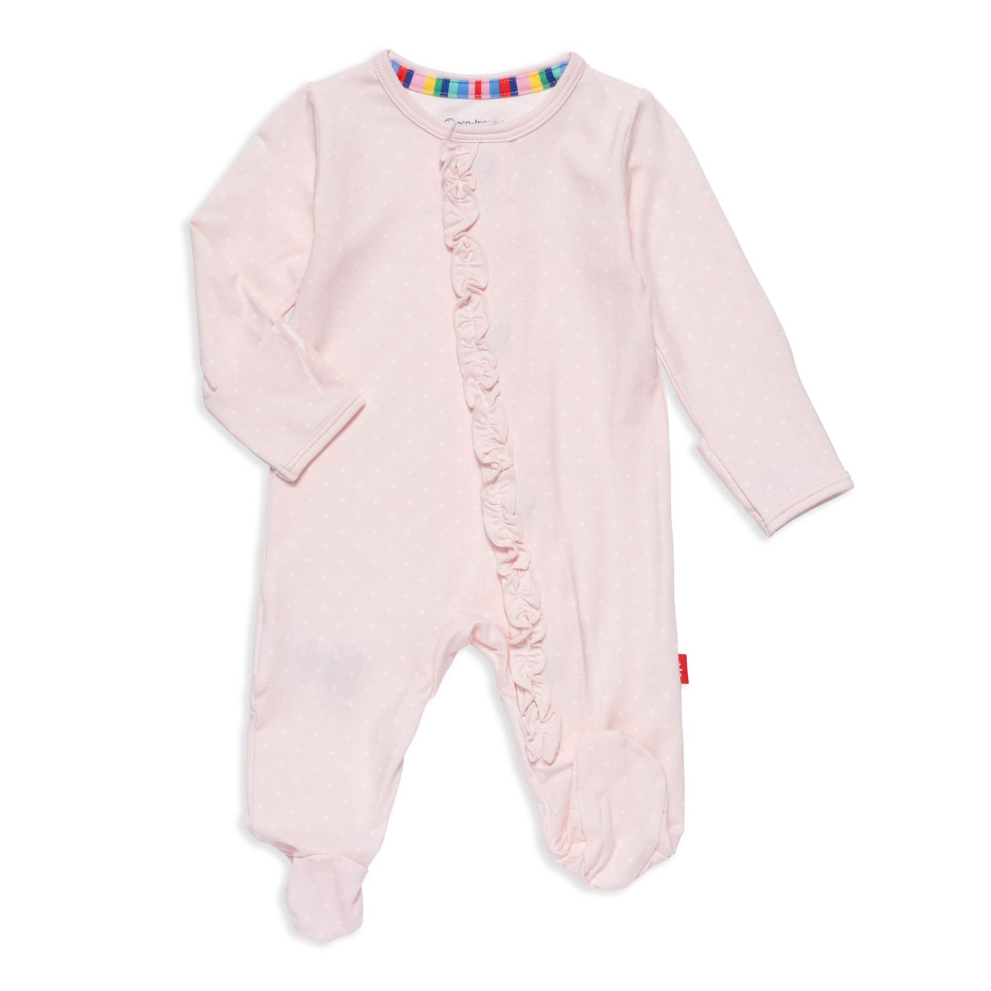 Pink Dot Ruffle Footie