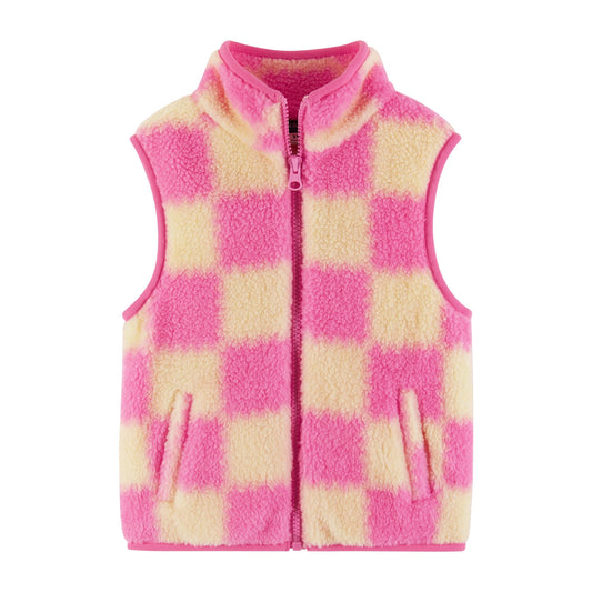 Pink Checkered Vest