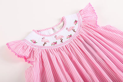 Pink Stripe Flamingo Dress