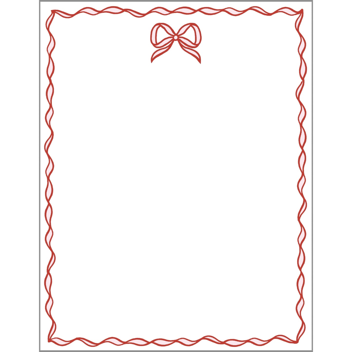 Red and Pink Bow Notepad