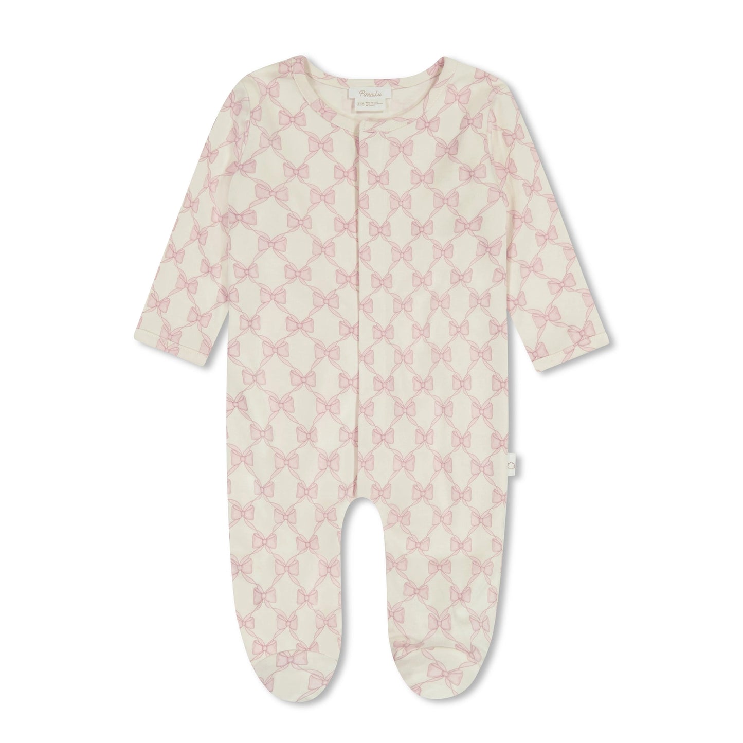 Blush Pink Bow Footie 0/3