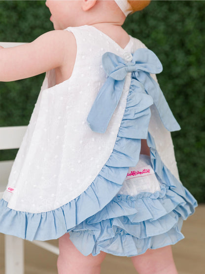 Blue Bow Bloomer Set