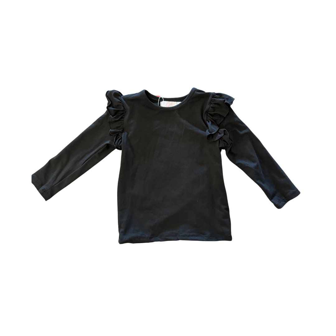 Black Ruffle Tee