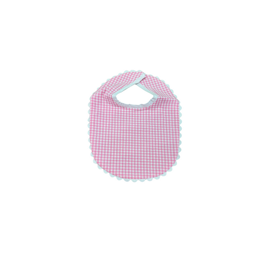 Gingham ric rac bib