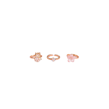 Gem/floral/unicorn rings