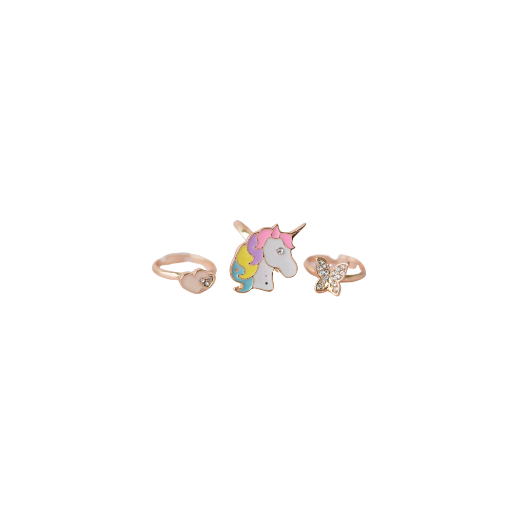 Gem/floral/unicorn rings