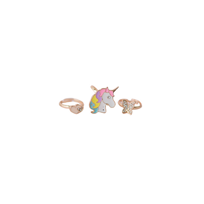 Gem/floral/unicorn rings