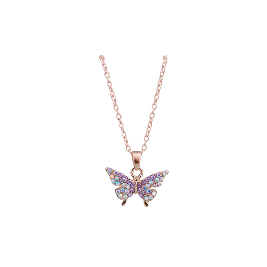 Butterfly gem necklace