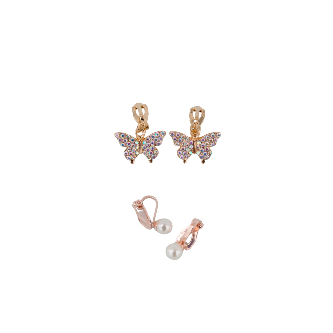 Butterfly clip on earrings