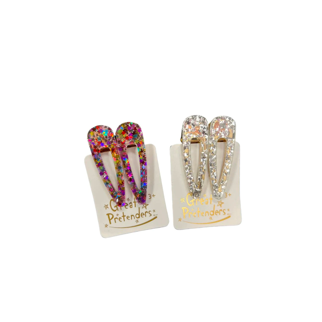 Gel sparkle hair clip set