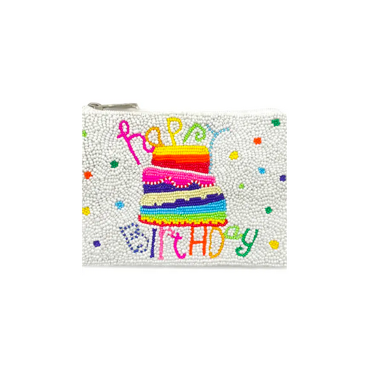 Birthday beaded pouch