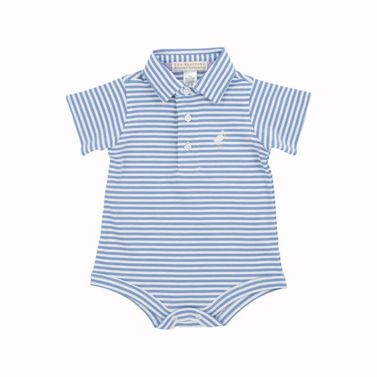 Barbados Blue Stripe Prim & Proper Polo