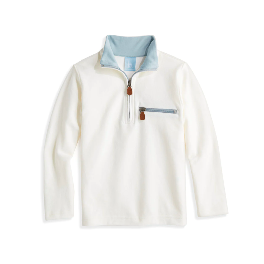 Ivory Pique Half Zip