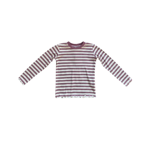 Stripe Lettuce Hem Tee