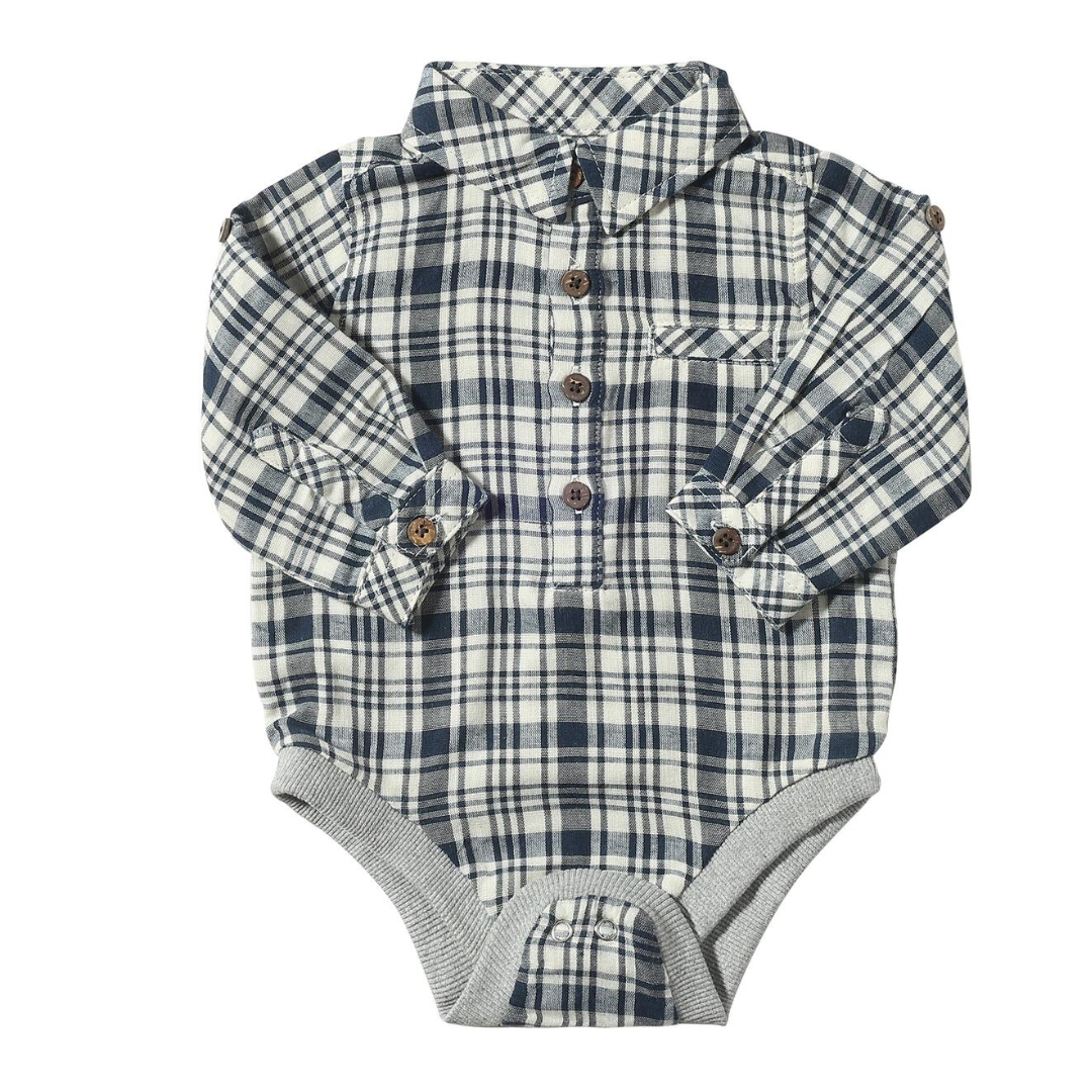 Black and White Plaid Jasper Onesie