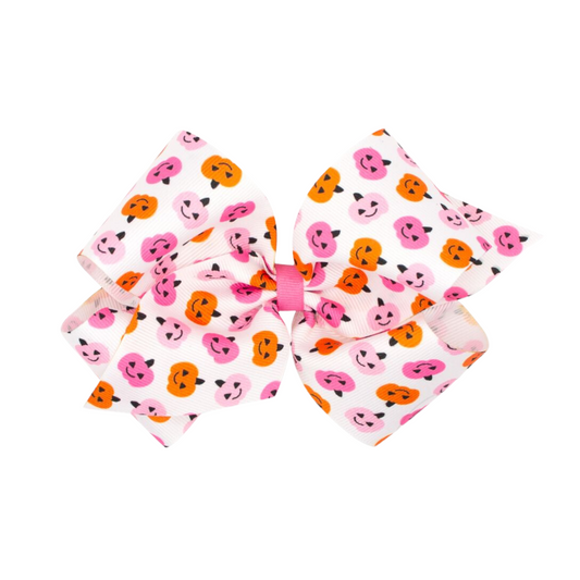 Pink Jack-O-Lantern Bow