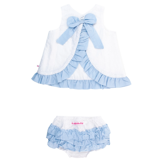 Blue Bow Bloomer Set
