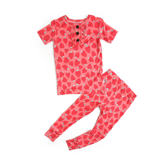 Annabelle Strawberry Ruffle PJ Set