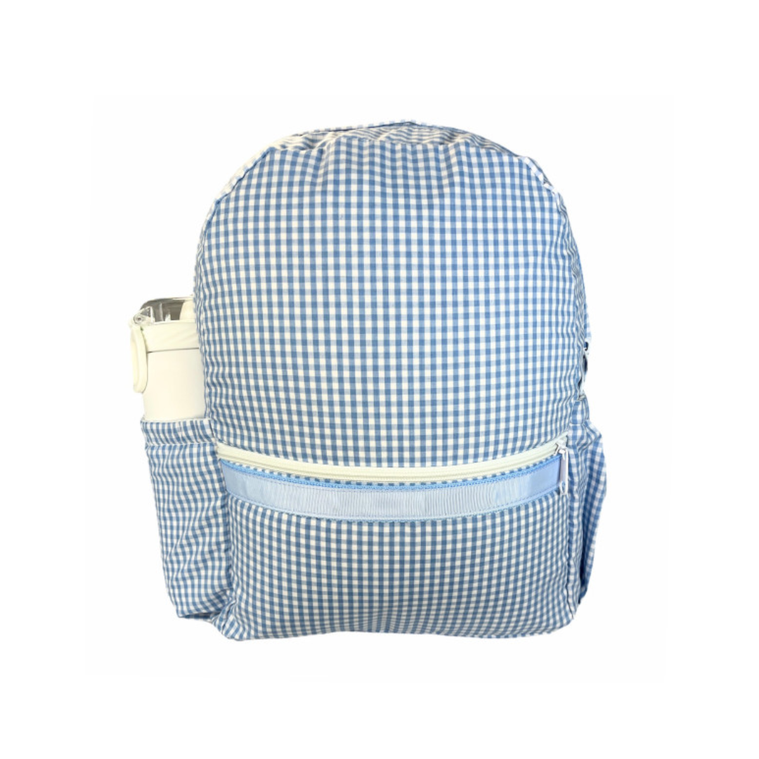 Blue Gingham Medium Backpack