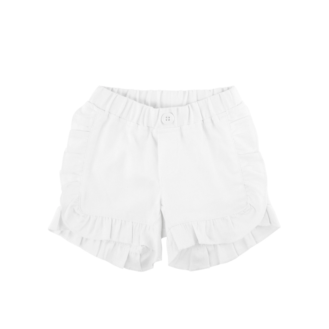 White Ruffle Shorts