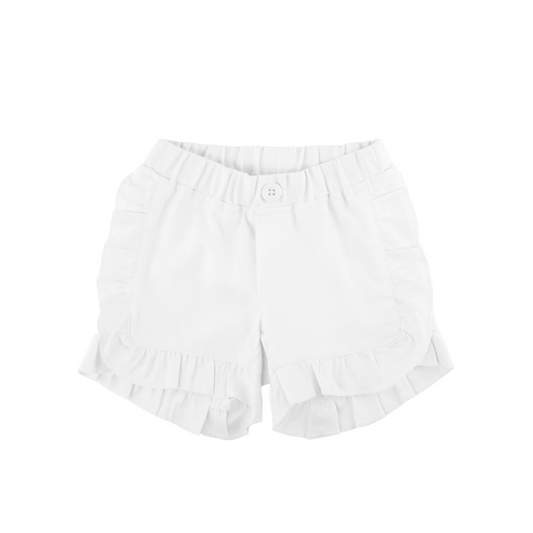 White Ruffle Shorts