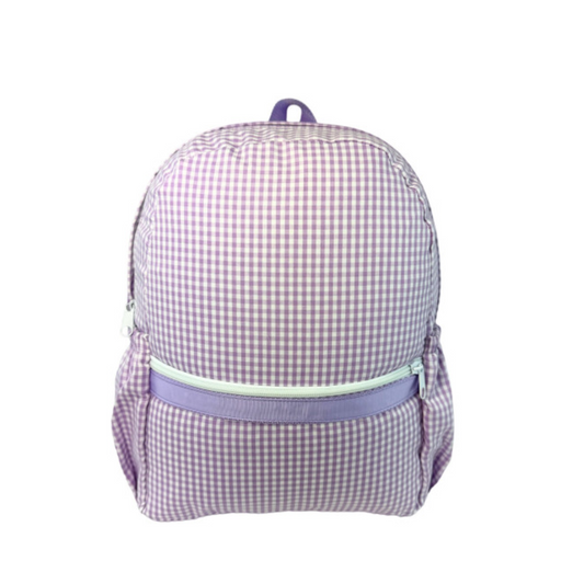 Lilac Gingham Medium Backpack