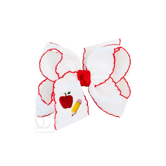 BC embroidered apple bow