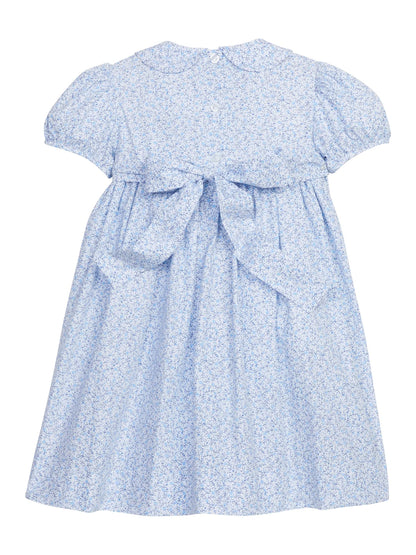 Blue Smocked Bow Dress