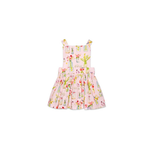 Pink plants pinafore