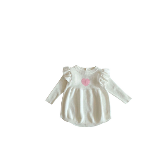 Heart Embroidered Pattern Ruffle