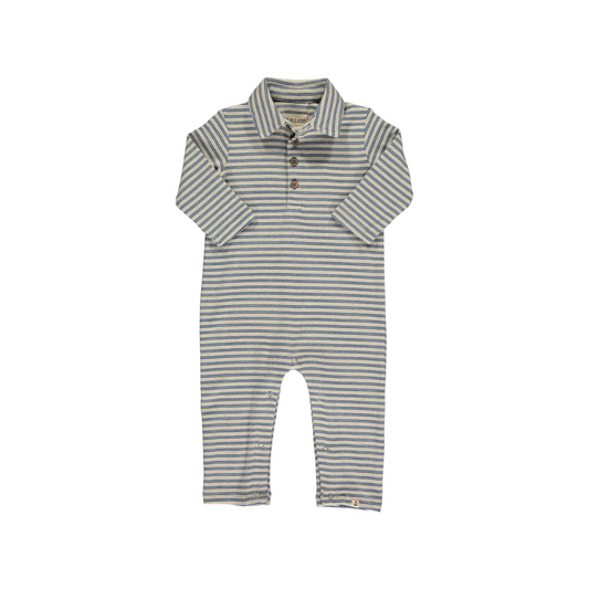 Kingston blue polo romper