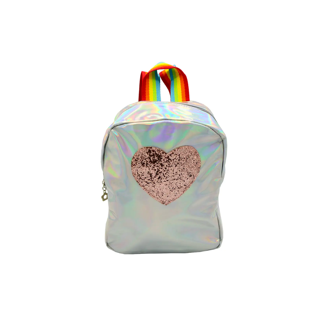 Silver heart backpack