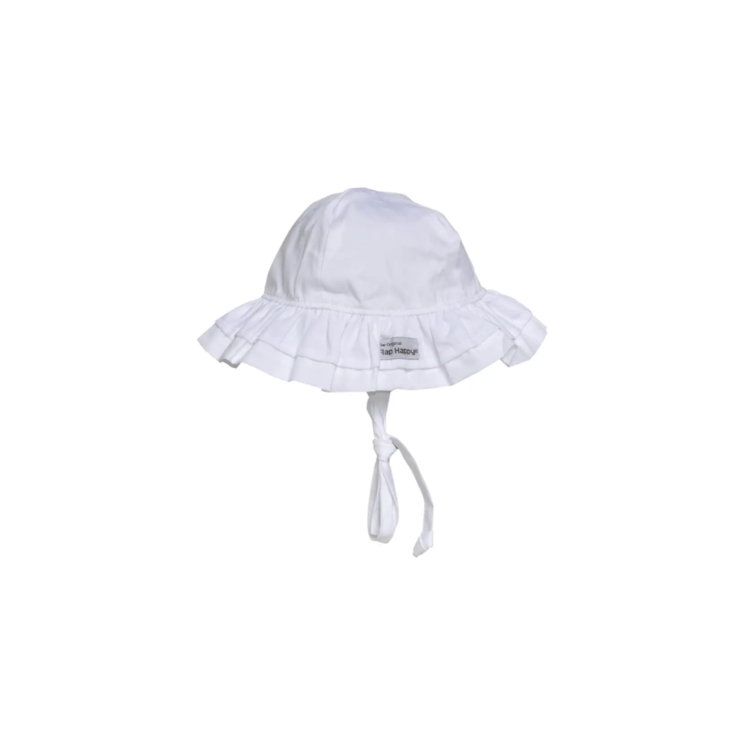 White ruffle sun hat