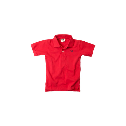 Red pique polo