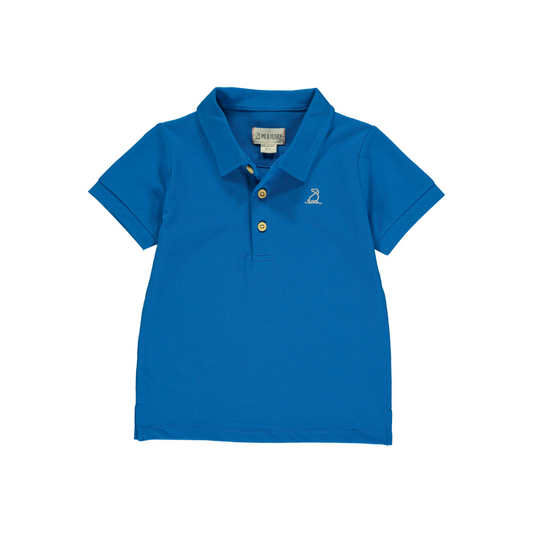 Royal blue pique polo