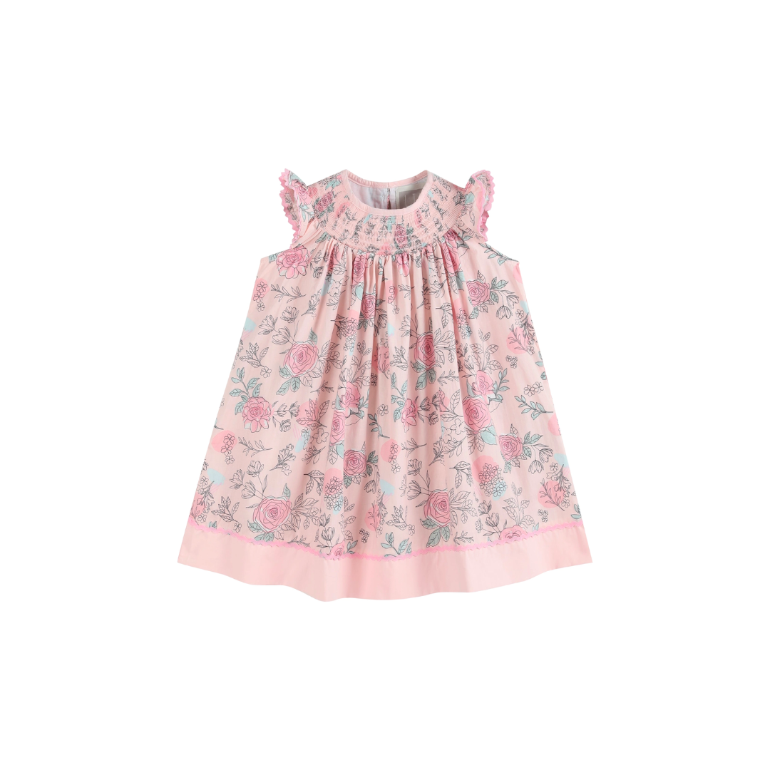 Pink Rose Smocked Dress