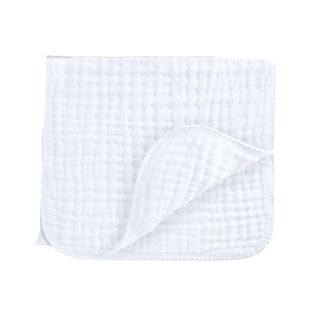 White Muslin Burp Cloth