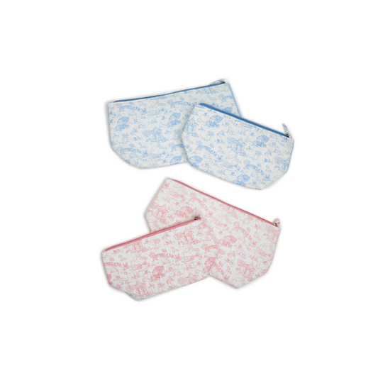 Animal Toile Pouch Set