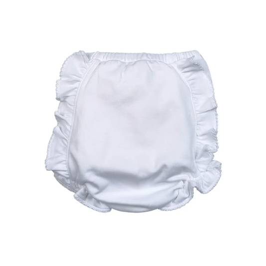 White Ruffle Pima Diaper Cover