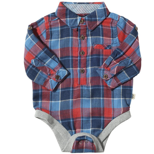 Red and Blue Plaid Jasper Onesie