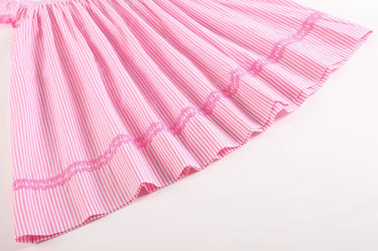 Pink Stripe Flamingo Dress